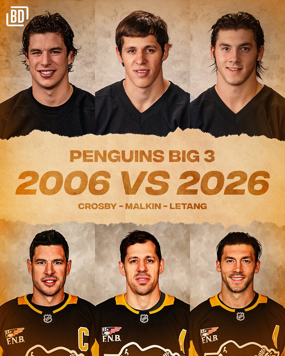 BarDown's tweet photo. Two decades of the Penguins "Big 3" 🐧🐧🐧 https://t.co/C4kUTaIifL