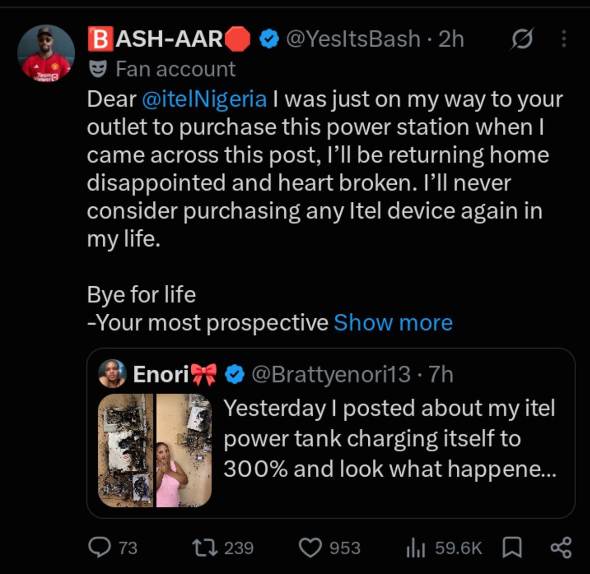 igetshishi's tweet photo. Over 800+ quote tagging itel to take legal action against Enori or they will boycott their products.😭 https://t.co/xWNDmDSrW2