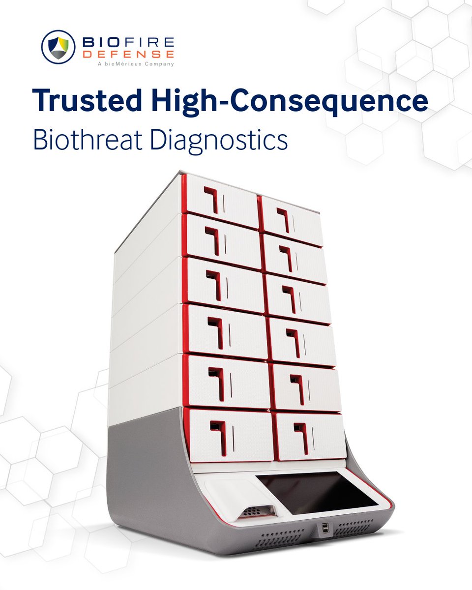 BiofireDefense's tweet photo. When high-consequence pathogens and public health threats emerge, frontline containment labs and medical teams cannot afford diagnostic uncertainty. BioFire Defense remains committed to being the trusted leader in high-consequence IVD testing, empowering public health authorities with automated multiplex PCR capabilities.

By consolidating testing for high-consequence bacterial, viral, and vector-borne biothreats onto a single, standardized platform, BioFire Defense delivers fast, accurate answers when time matters most. This streamlined capability eliminates diagnostic friction, speeds up response times, and helps public health teams safeguard community health and force readiness against emerging global threats.

Explore how BioFire Defense advances biothreat readiness and high-consequence diagnostics: https://t.co/Ikuhp6oydX
#HighConsequence #Biodefense #BioFireDefense #PublicHealth