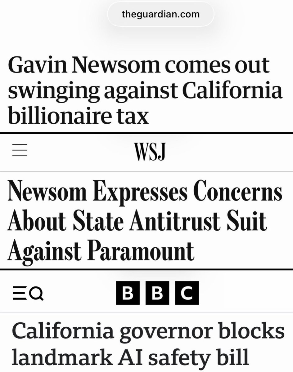 davidsirota's tweet photo. Newsom is now the nation’s most prominent Trump Democrat — a governor aggressively using his power to empower &amp; enrich Trump’s billionaires.

If a Dem candidate successfully spotlights this in the 2028 presidential primary, they will have a shot to defeat him &amp; win the nomination https://t.co/u5F7GmSMUd