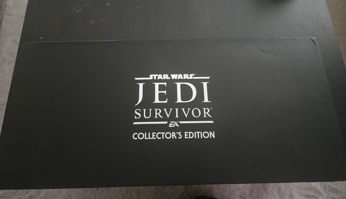 intonerthree's tweet photo. its been a rough couple of weeks and it got really hard for a bit there so i went full retail therapy mode and bought myself... the jedi survivor collectors edition 😭 look at it!!! https://t.co/YF0qxZhK65