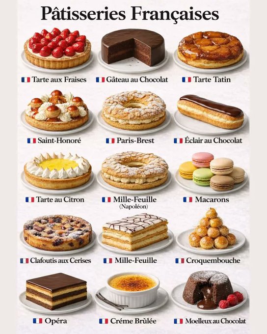 ThierryTout's tweet photo. LA QUESTION DU JOUR 
Quelle est votre pâtisserie française préférée ? 😋 https://t.co/5to0LDxZIA