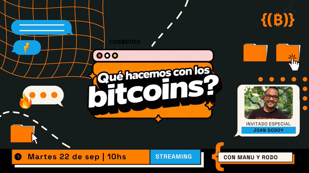 BitcoinAR's tweet photo. 🚨 Lo piden, lo tienen: se viene un programón de ¿Qué hacemos con los bitcoins? de @manuferraritano 👀

En esta oportunidad recibimos a @joangodoym , CCO & Co-Founder de @coincaex y un “creyente de las escrituras de Satoshi”, para una charla sobre actualidad, Bitcoin y el ecosistema. 🧡

📅 Martes 22 de septiembre | 10 hs
🎥 En vivo por X