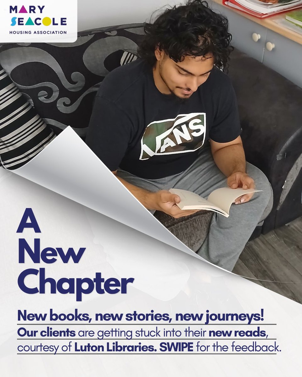 MarySeacoleHA's tweet photo. 📚 A new chapter begins! 📖✨
Over 15 books have been shared with our clients, courtesy of Luton Libraries, giving them the chance to discover new stories, enjoy their free time and add some new favourites to their collections.
#MarySeacoleHousing #LutonLibraries https://t.co/DazPBusONn