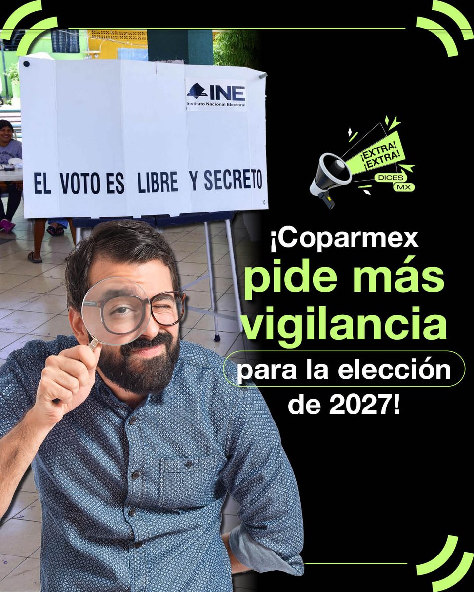 dicesmx's tweet photo. 🗳️🔍 La elección más grande de la historia ya arrancó y, para @Coparmex, dos decisiones recientes del @INEMexico reducen herramientas para verificarla: la revisión de observadores electorales y el criterio sobre boletas planchadas.

💬 Y tú, ¿qué #DICES? 

#ExtraExtra #DICESMx https://t.co/X3HChLTDjf