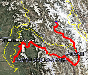 ProjectIn4riant's tweet photo. @iambilaal @therealp0litik Pak Army had reached roughly the Red Line when India joined the War. War ended at yellow LOC https://t.co/byZwrWYbgK