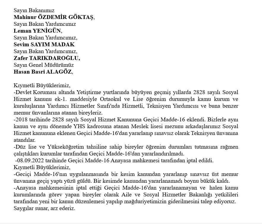 e_efe_17's tweet photo. @MahinurOzdemir
@LemanYenigunAk
@SayimMadak
@ztarikdaroglu
@HBasriAlagoz
@tcailesosyal
@ASHB_COCUK
@pdoganaksoy_
@yaseminabayhan
Sayın yetkililer iyi geceler. 
Alttaki talebimizle ilgili yeni bir kanun düzenlemesini talep ediyoruz.
Kıymetli desteklerinizi bekliyoruz. 
👇
👇
👇 https://t.co/QT1LiwQchI