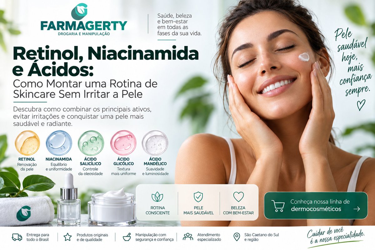 farmagerty's tweet photo. Retinol, Niacinamida e Ácidos: você sabe como combinar esses ativos no skincare? 🧴✨
https://t.co/NDLJez1ARv
#Skincare #Retinol #Niacinamida #Acidos #RotinaDeSkincare #CuidadosComAPele #Dermocosmeticos #ProtetorSolar #FarmaciaSaoCaetanoDoSul #FarmaGerty #ABCPaulista https://t.co/7FDFJXf1xz