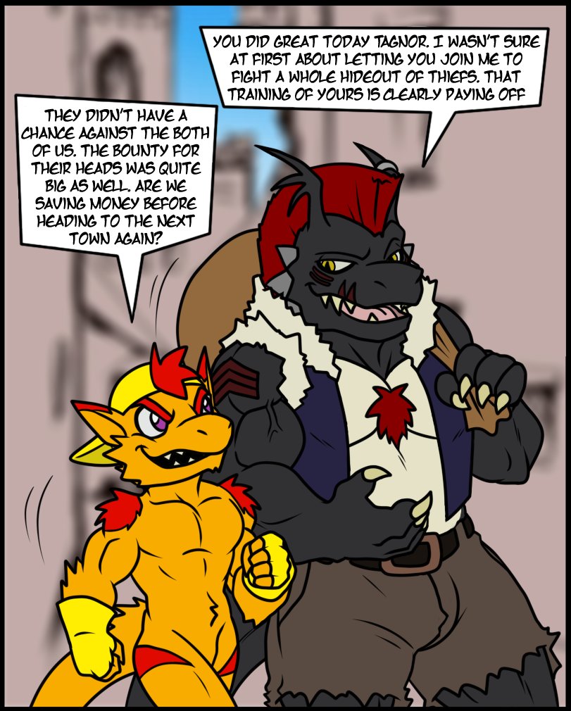 blakesaurs's tweet photo. Bros and bounty hunters, 
Tagnor may be young, but Blake knows when there is great potential.
Collab I'm doing with a good friend of mine @WillKalen 

#furryart #furry #musclegut #furryoc https://t.co/IsYzcKyQuC