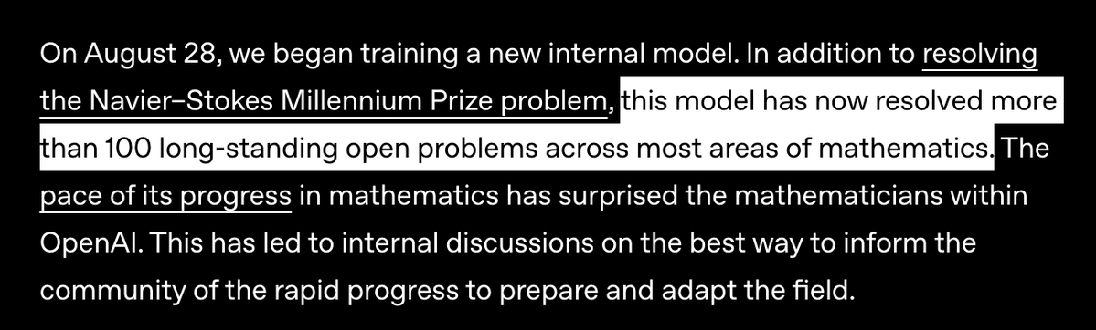 IterIntellectus's tweet photo. a model trained for 24 days has now resolved more than 100 long-standing open problems across most areas of mathematics

math is solved
it's over https://t.co/z9NzMlJHns