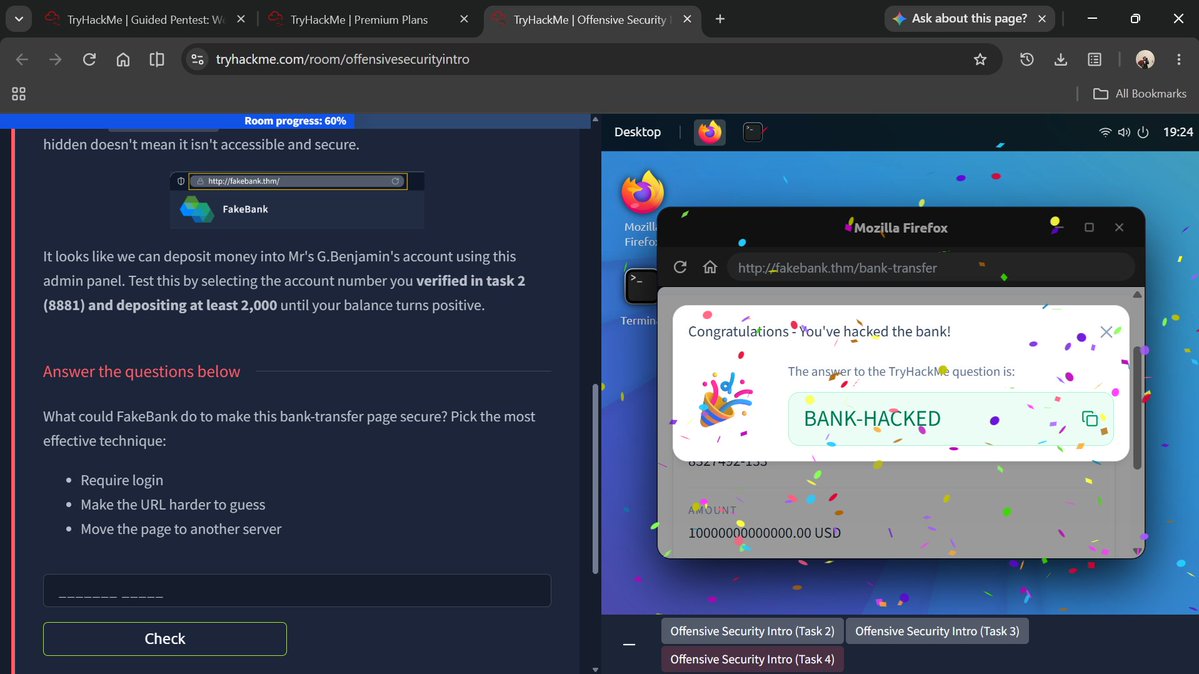 Cy_Deji's tweet photo. Day1/60
-Joined Cyberforge OAU community.
-Learned the basis of Offensive Security and Defensive Security on TryHackMe.
-Got introduced to SIEM tools
#60DaysofCyberforge #CyberForgeOAU https://t.co/p9eZtgbkd9
