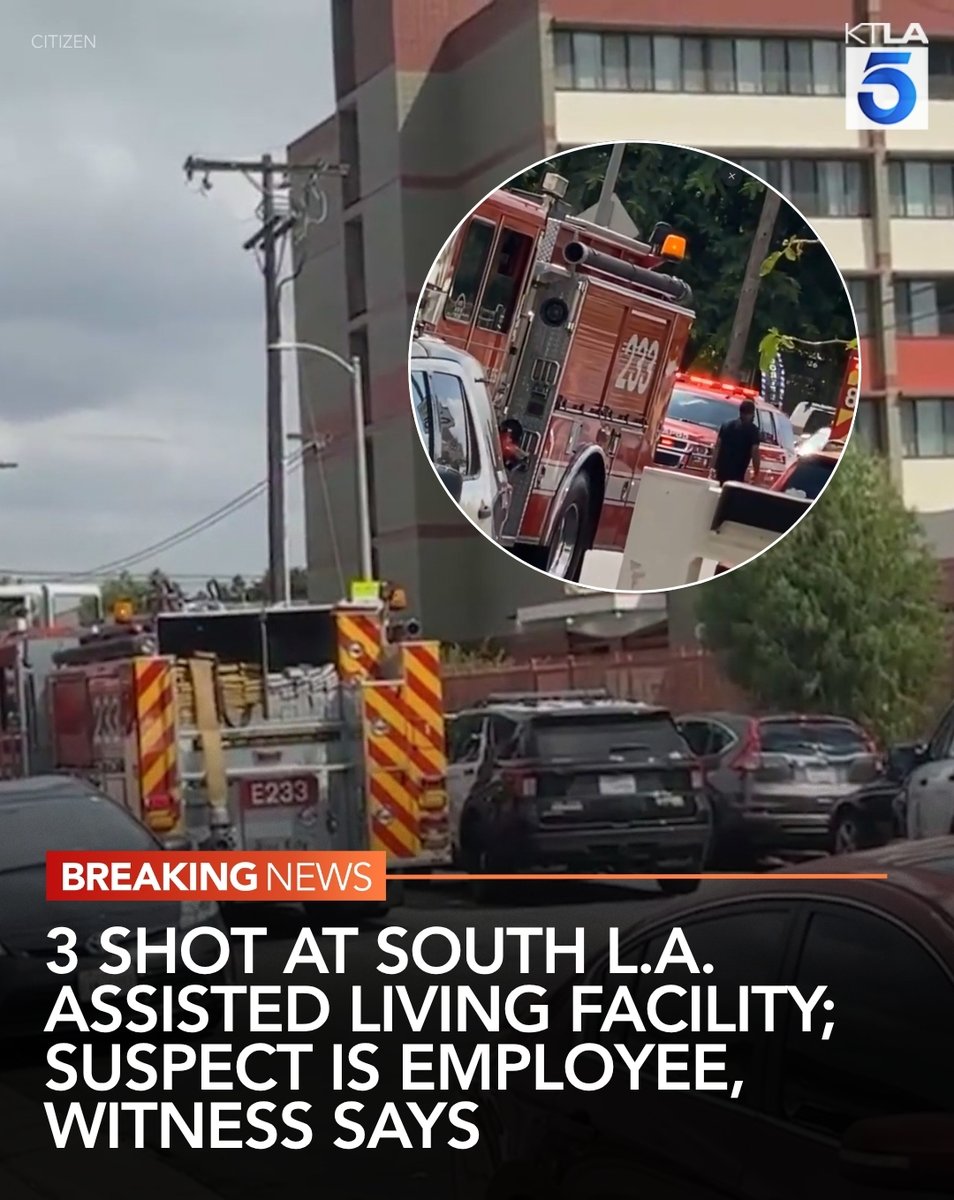 KTLA's tweet photo. A caregiver who was inside the assisted living facility at the time of the shooting told KTLA that a custodian who worked there said "I'm tired of this" before pulling out a gun and opening fire. https://t.co/tvDwf6cLR0 https://t.co/bqPPw3VXkh