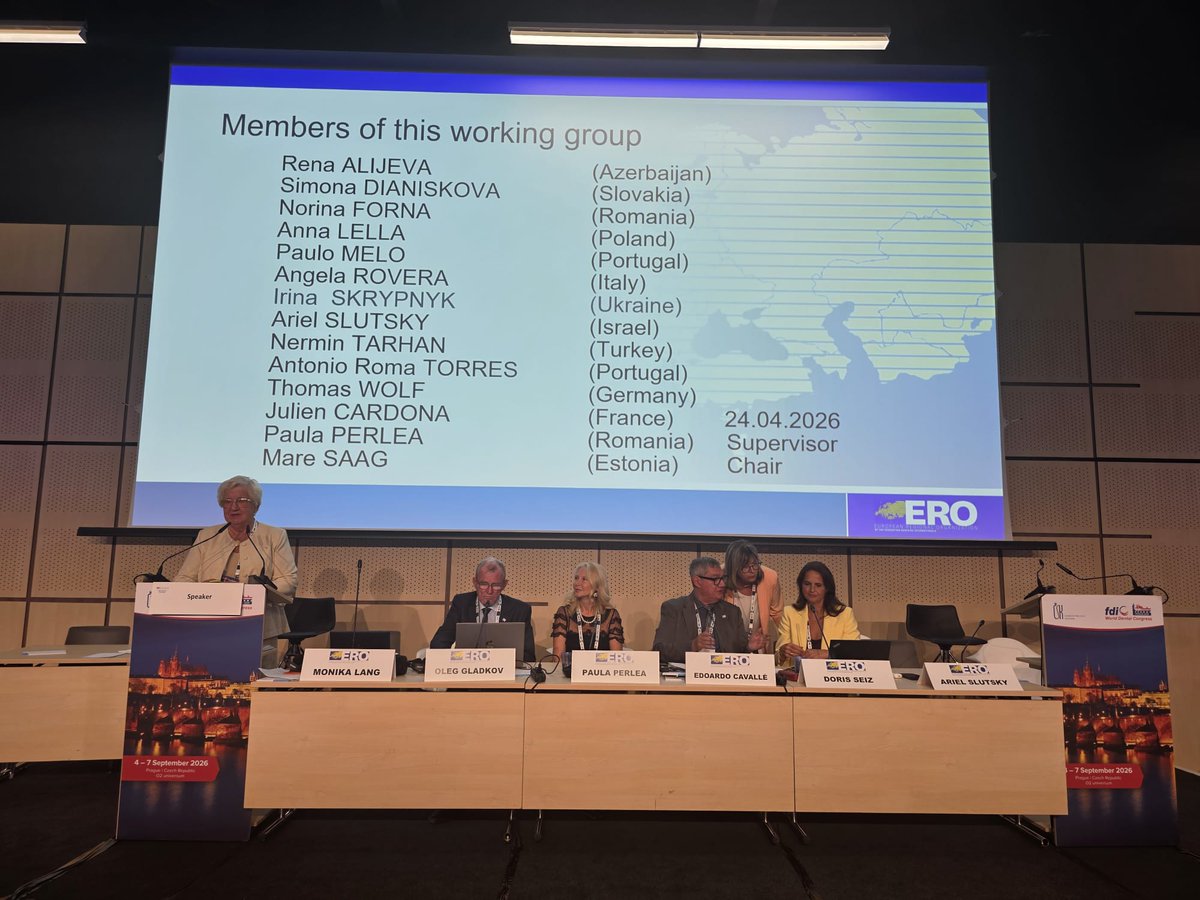 erodental's tweet photo. Report of the Working Group Relations between Dental Practitioners and Universities, during the ERO-FDI Plenary Session in Prague https://t.co/oGWmk51hOs