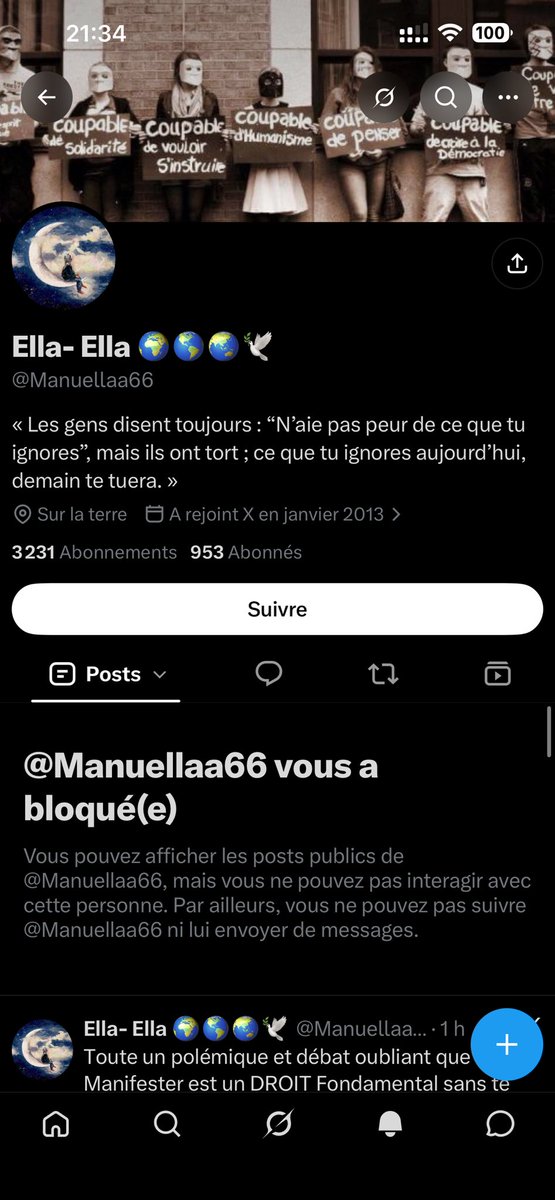 CheikhAlAbeed's tweet photo. @namisaan75 @Manuellaa66 @thenews_fr @grok Pourquoi si d’après elle j’ai tord elle me bloque ta copine @Manuellaa66 ? Elle souffre de schizophrénie ? https://t.co/yZf39c9r12