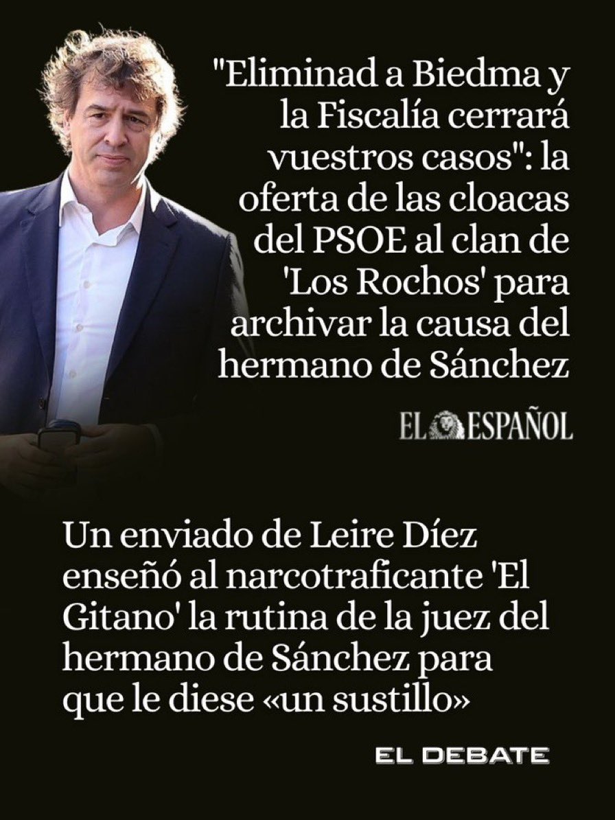 EmilioMontilla_'s tweet photo. Lo que se ha hecho contra la jueza Beatriz Biedma es para que un país normal el PSOE quede reducido a cenizas.

Utilizar a clanes de la droga para que se deje de investigar la corrupción de la familia de Pedro Sánchez es algo tan despreciable que ni yo mismo habría pensado que fueran capaces de tanto. 

Les faltó dejarle una cabeza de caballo en la cama.