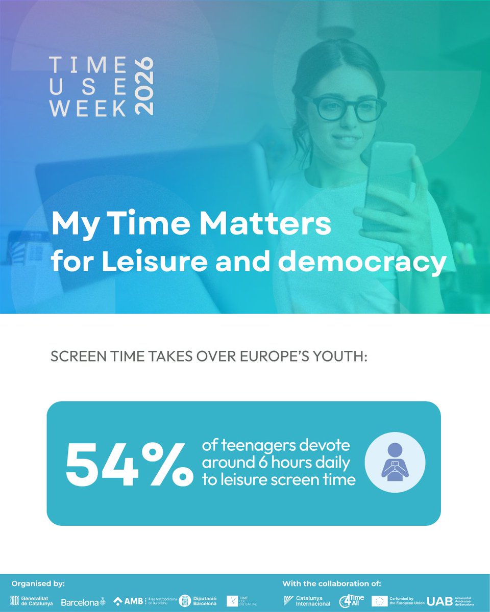 TimeUseInit's tweet photo. #MyTimeMatters⏳#TimeUseWeek2026 (19-21 Oct, BCN) Org: @gencat @bcn_ajuntament @AMB_MetroGlobal @diba @TimeUseInit_cat Collab: @CataloniaIntl @EU_Commission @UABBarcelona Register to the #TUW2026: https://t.co/HxYtfEdnQK https://t.co/aMw5USFkXU