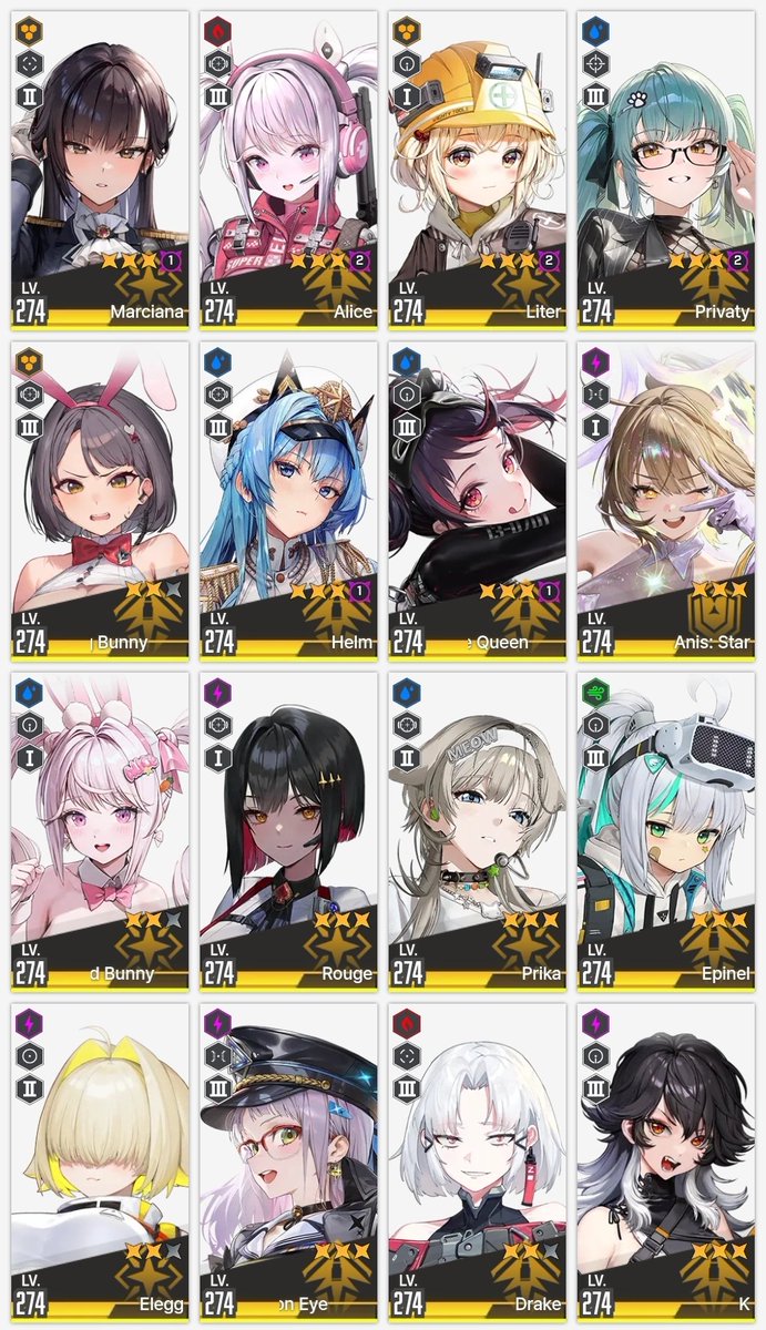 dshadow1369's tweet photo. @StormNato14 My #NIKKE top 16. https://t.co/c0jOu415At