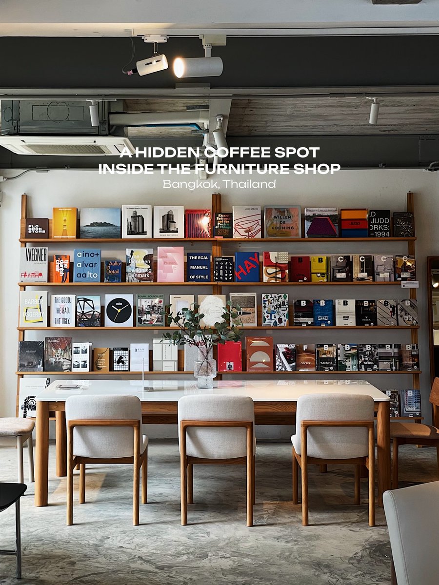 XiaoRodrig5q's tweet photo. I almost want to keep this place a secret, but sharing is caring. Hidden inside a furniture showroom, this specialty coffee spot has beautiful, peaceful vibes, friendly staff, books to browse, and beans to take home. https://t.co/FX4mKDulP1