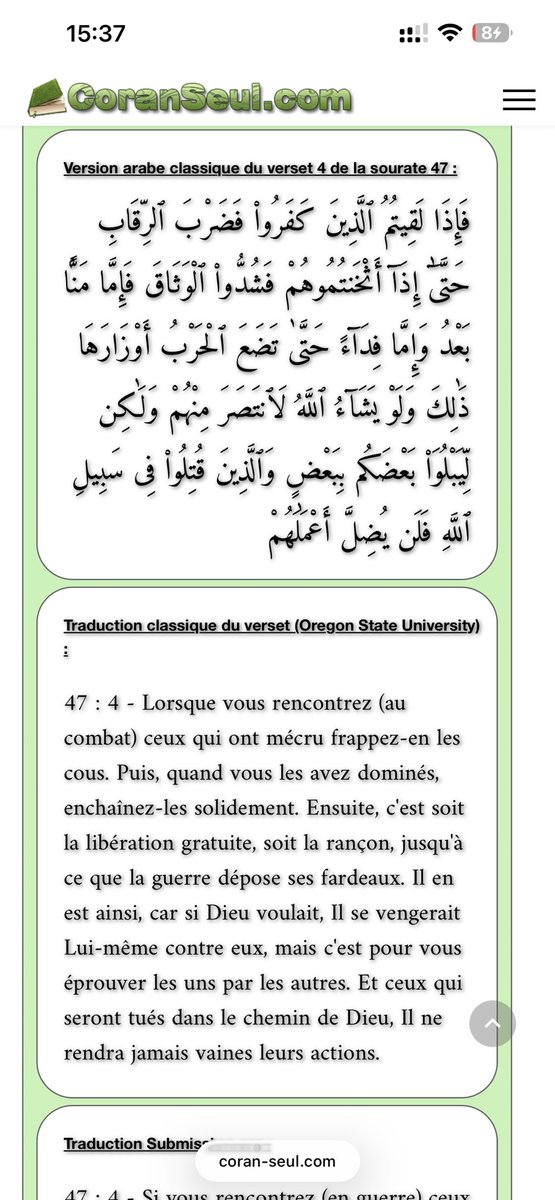 CheikhAlAbeed's tweet photo. @qnngiu Sûrement ça doit être ça… 
Tu sais qu’en rejetant la parole d’Allah volontairement comme tu la fait ça te sors de l’islam ? Tu as 3 jours pour revenir à l’islam sinon j’ai le droit de de te faire ce que notre libre prévoir pour les murtad… https://t.co/HAG8QdPNy1