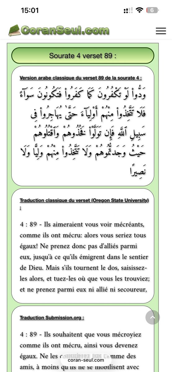 CheikhAlAbeed's tweet photo. @qnngiu Sûrement ça doit être ça… 
Tu sais qu’en rejetant la parole d’Allah volontairement comme tu la fait ça te sors de l’islam ? Tu as 3 jours pour revenir à l’islam sinon j’ai le droit de de te faire ce que notre libre prévoir pour les murtad… https://t.co/HAG8QdPNy1