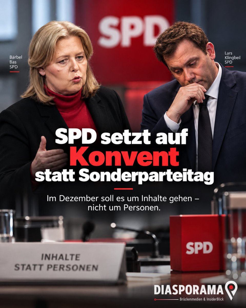 DiasporamaNews's tweet photo. SPD-Spitze setzt auf Konvent statt Sonderparteitag: Im Dezember keine Personalentscheidungen

Präsidium und Parteivorstand der SPD haben sich darauf geeinigt, im Dezember einen Konvent auszurichten. Der Juso-Bundesvorsitzende Philipp Türmer und die #SPD-Bundestagsabgeordnete Annika Klose hatten zunächst einen Sonderparteitag gefordert, doch dafür fand sich keine Mehrheit. Der Unterschied ist entscheidend: Bei einem Sonderparteitag könnte auch über Personal abgestimmt werden, etwa über die Parteivorsitzenden Lars Klingbeil und Bärbel Bas. Ein Konvent dient hingegen nur der inhaltlichen Debatte.

Aus Sicht der Parteispitze ist das nachvollziehbar. Beide tragen Regierungsverantwortung, und ein Sonderparteitag hätte leicht zum Referendum über ihre Person und den Koalitionskurs werden können. Dass sich ausgerechnet das Format durchsetzt, das die Führungsfrage von vornherein ausklammert, dürfte dennoch kaum Zufall sein. Wer nach einer Serie von Wahlniederlagen die Personalfrage per Tagesordnung ausschließt, muss sich den Eindruck gefallen lassen, Verantwortung eher zu verwalten als zu übernehmen. Vor allem Parteilinke sind unruhig und fordern ein Umsteuern. Auch aus der Ruhr-SPD kommt scharfe Kritik am Reformkurs der Bundesregierung.

Ein Konvent kann Debatten kanalisieren und Zeit verschaffen. Doch Zeit zu gewinnen heißt noch nicht, Vertrauen zu gewinnen. Das kehrt nur zurück, wenn Politik bei den Menschen ankommt und nicht bloß in Beschlusspapieren steht.

Wir werden es erleben, wir werden sehen. ✒️ @atillakm