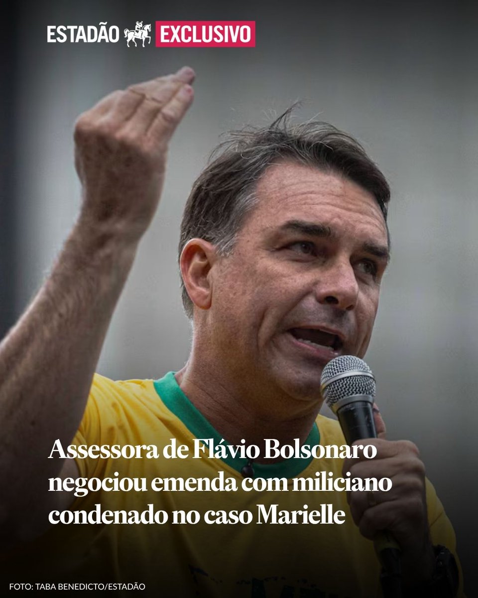 Estadao's tweet photo. EXCLUSIVO 🔴 Investigação da PF identificou suspeita que emendas de Flávio Bolsonaro serviram para desvio de recursos de grupo de miliciano no Rio de Janeiro

Senador afirmou que repasse foi feito dentro da legislação vigente e que fiscalização cabe aos órgãos de controle.

➡️ Leia a reportagem completa em https://t.co/dx9h7HOzNn