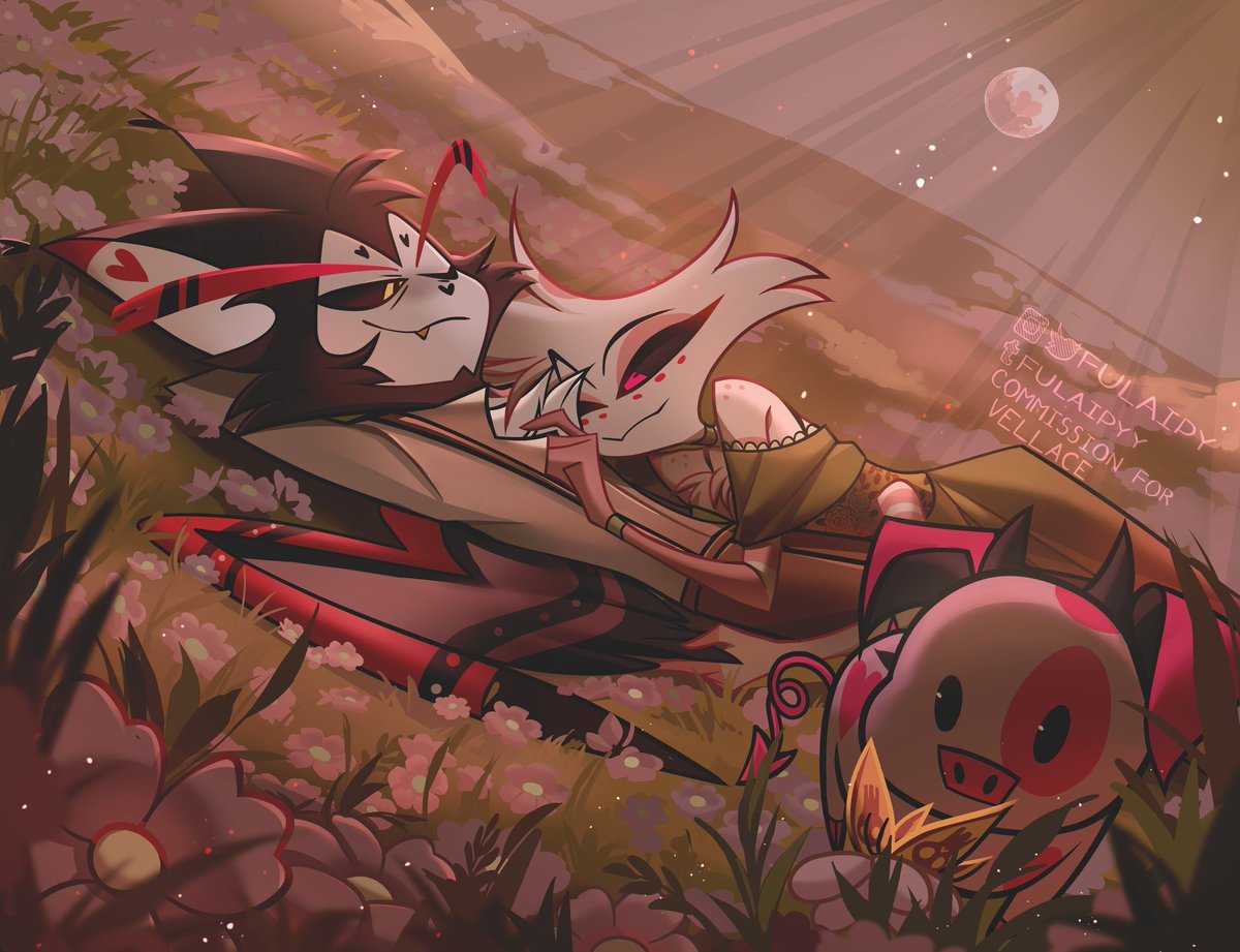 AngelDust499006's tweet photo. “A quiet moment beneath a sky full of dreams. 🌙🌸”

( Art credit by @fulaipy )
. 
.
.
#hazbinhotel #hazbinhotelfanarts #huskerdust #hazbincat #hazbinOCart #ArtistOnTwitter #Itsnotmyartwork https://t.co/lv0i9TaMGm