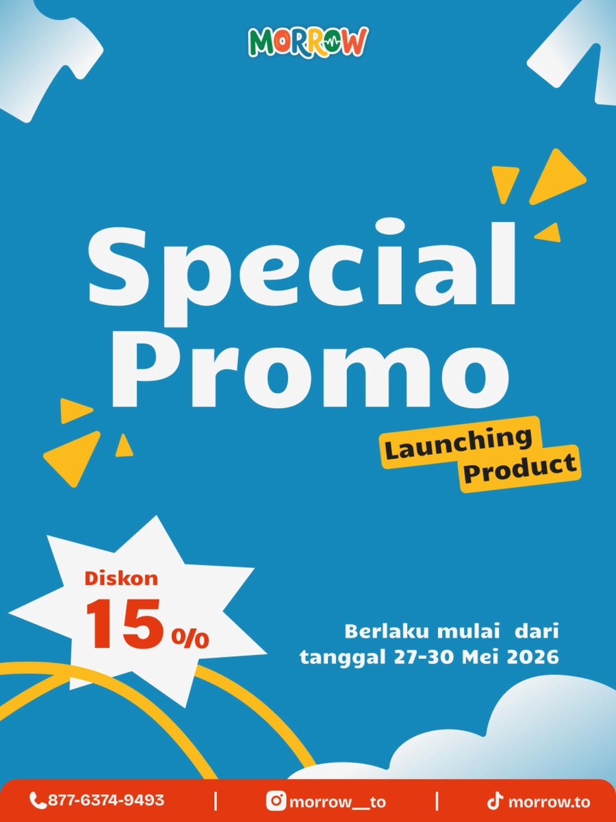 53Eliecer's tweet photo. Promo spesial launching koleksi terbaru hadir 27–30 Mei. Saatnya tampil lebih seru dengan warna dan energi baru. Jangan sampai kelewatan, promonya terbatas! https://t.co/uFgyhGmUve