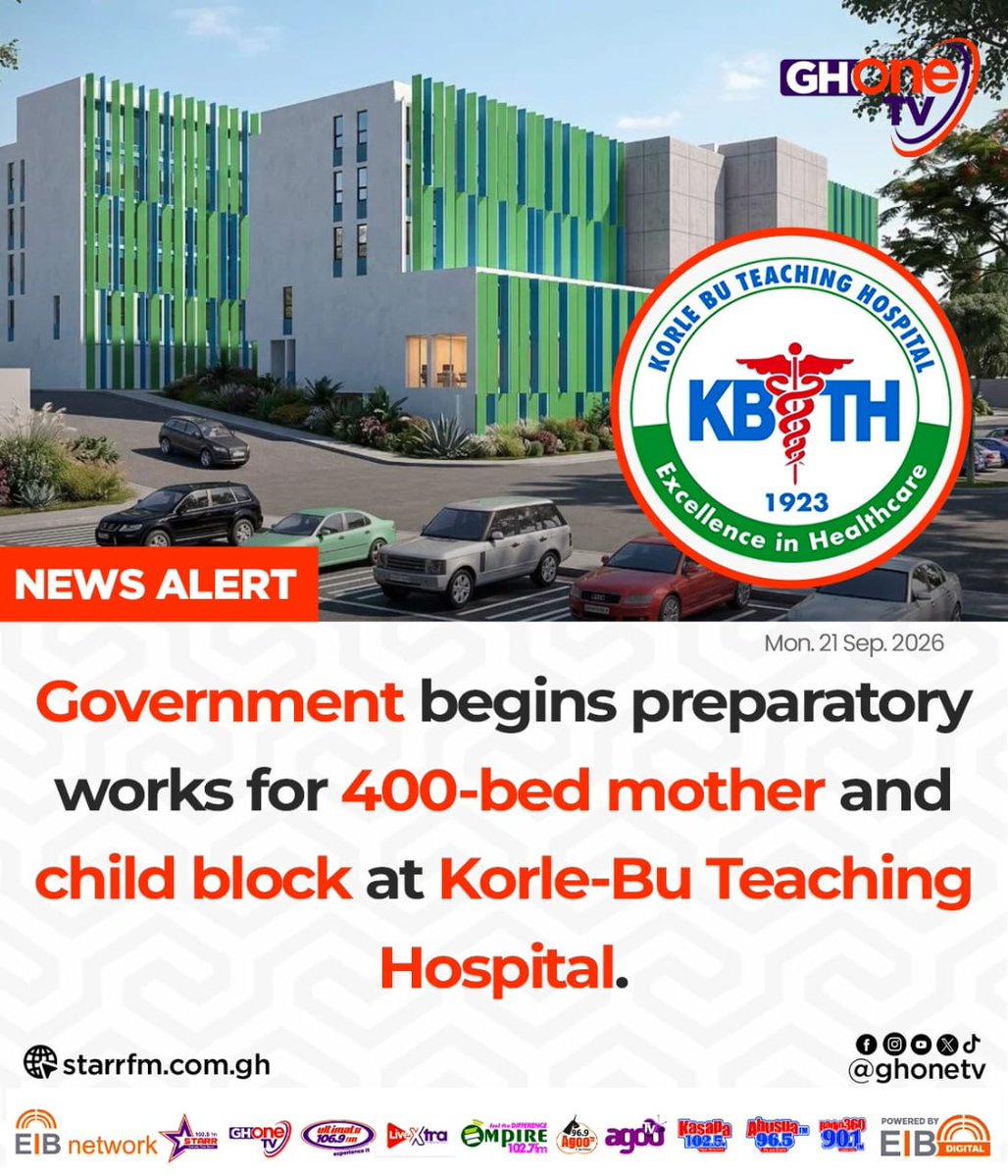 starr1035fm's tweet photo. Government begins preparatory works for 400-bed mother and child block at Korle-Bu Teaching Hospital...

#EIBNetwork #StarrFM
#GHOneNews #NewsAlert https://t.co/whQUEZUd9E
