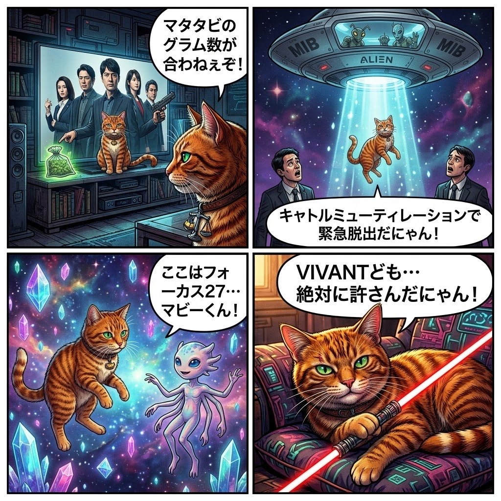 Reilawstyle's tweet photo. #ほにゃっ茶 #VIVANT #StarWars #AIart #4コマ漫画
マビーくんのデザインが変わっててなんでgeminiっていらんアレンジ入るにゃん🙀？マッハ猫パンチで肉球攻撃して奥歯ほにゃほにゃにしたろかぃ？にゃんからして😽 https://t.co/12dAdWXlrc