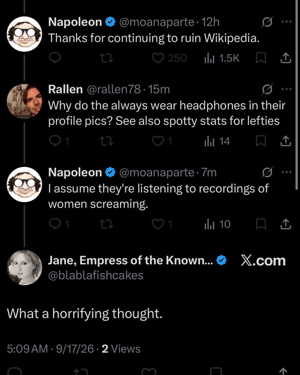j0s3tt4's tweet photo. I assume they’re listening to recordings of women screaming. What a horrifying thought. https://t.co/Lkmg1L15Gn