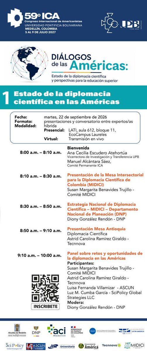 ascunoficial's tweet photo. ASCUN estará presente en el panel sobre retos y oportunidades de la diplomacia científica en las Américas, junto a representantes de MIDICI, Tecnnova y SciPolicy Global Strategies, en un diálogo entre actores nacionales e internacionales.

Conéctate aquí https://t.co/fiQGYnLC1g https://t.co/iyoxfhfgQI