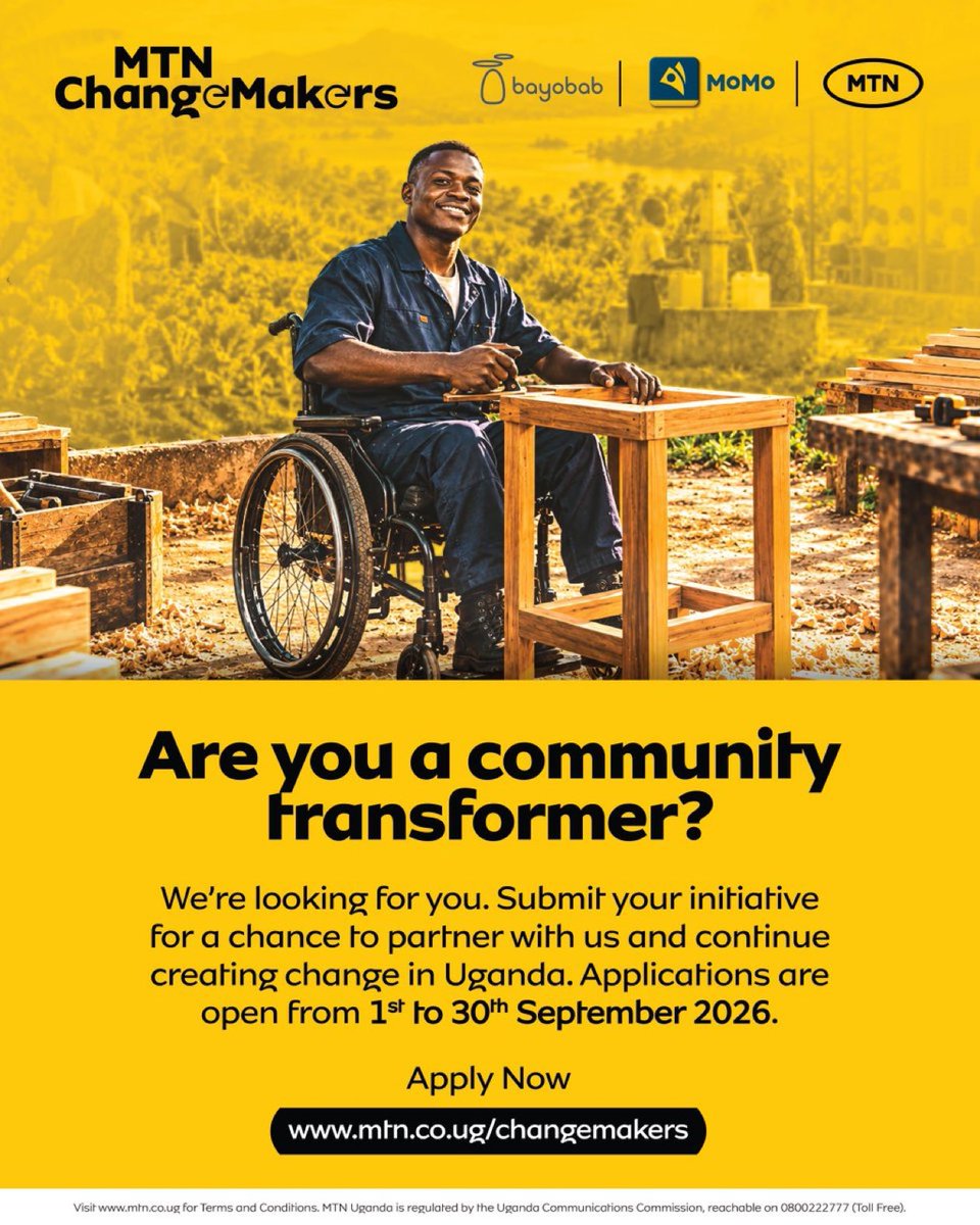 SourceGarland's tweet photo. Time’s running out.
Got an initiative that’s making a real difference where you live? MTN ChangeMakers wants to back it.

Submit your application by 30 September 2026 and give your idea the platform it deserves.

Apply here: https://t.co/3MOBu45QPc
#MTNChangeMakers https://t.co/WRonYOvoD6