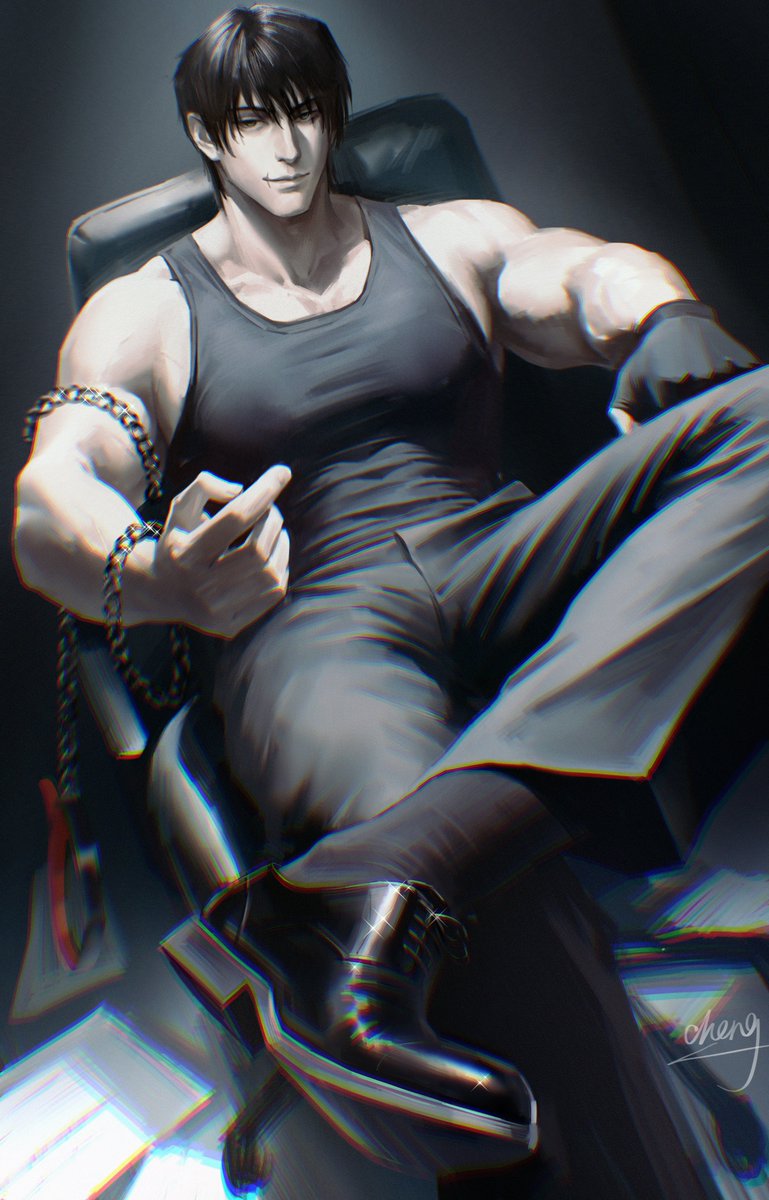 233xu8j's tweet photo. 伏黑甚尔：过来
#板绘 #肌肉男 #伏黒甚爾 #TojiFushiguro #皮鞋黑袜 https://t.co/f07zaU7NJR