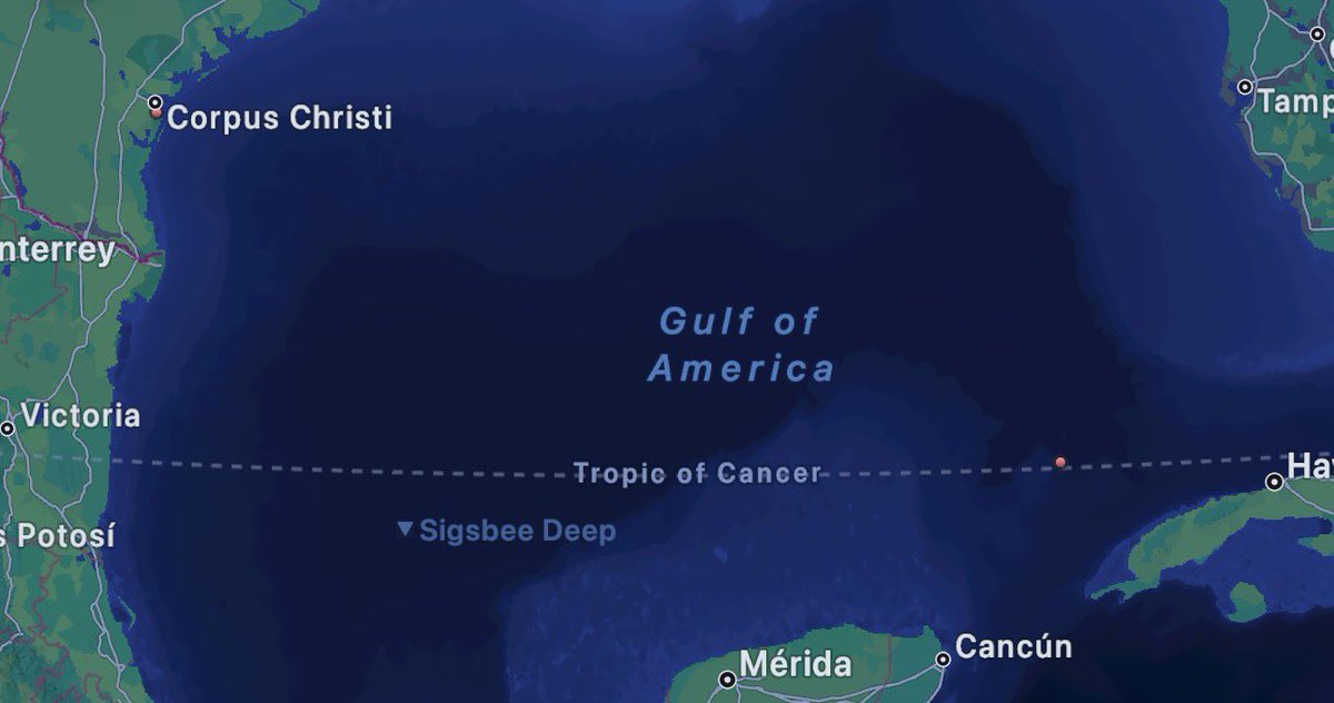 F_A_N_G's tweet photo. Since renaming the Gulf of Mexico to the Gulf of America this year, there have been zero hurricanes. The first time in over 100 years. https://t.co/KpdaZU15TT