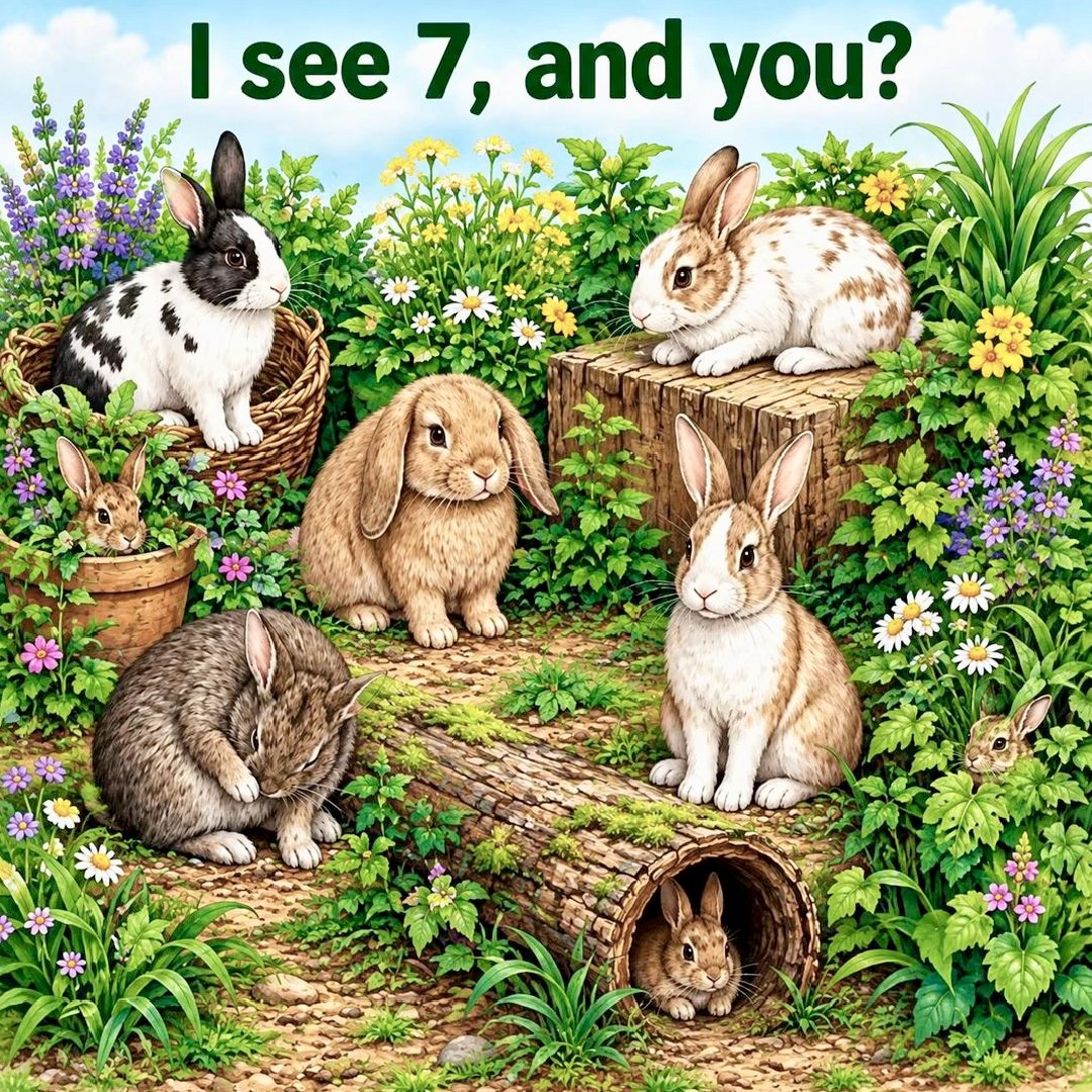Brainy_Bits_Hub's tweet photo. 🐰 I See 7 Rabbits… Can You Find Them All? 👀🔥
#Eye
#EyeTest
#PuzzleChallenge
#CanYouFindIt
#BrainTeaser
#USA
#FunChallenge https://t.co/7F6XEAUOGd