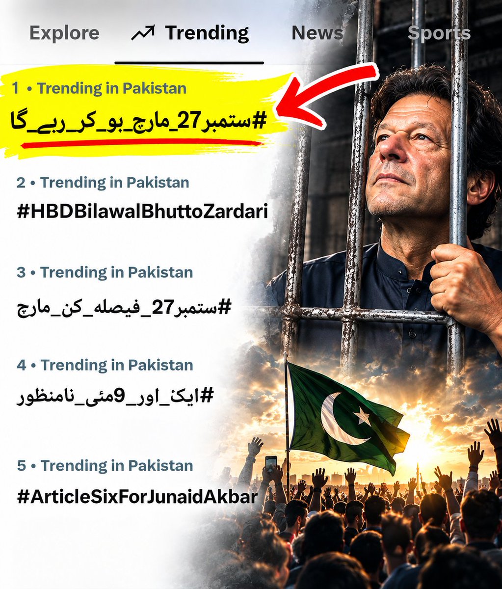 KaliwalYam's tweet photo. ٹاپ ٹ��ینڈ، رکنا نہیں تن کے رکھو 🔥
#ستمبر27_مارچ_ہو_کر_رہے_گا https://t.co/YM9uplV2Ic