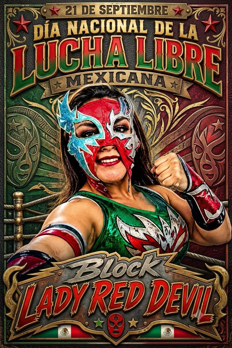 HolaDango's tweet photo. 🤼♀️🇲🇽 ¡Celebramos la pasión por la Lucha Libre Mexicana! 🇲🇽🤼♀️
Este 21 de septiembre, Día Nacional de la Lucha Libre Mexicana, rendimos homenaje a una tradición que forma parte de nuestra identidad, cultura y orgullo nacional. ❤️💚🤍
#LuchaLibre #DíaNacional #BlogLadyRedDevil https://t.co/vnFLxwGb2S