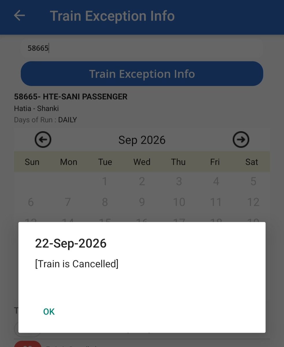 RanchiRailUser's tweet photo. @drmrnc sir, Requesting you to kindly review the cancellation of 58663/64/65/66 Hatia Shanki Passenger.
The train runs via Tatisilwai Jn->Mesra Route &amp; maintenance block on the Kita-Silli Section.
Regular cancellation seems illogical.
@serailwaykol @RailMinIndia https://t.co/2lO8FINsuf