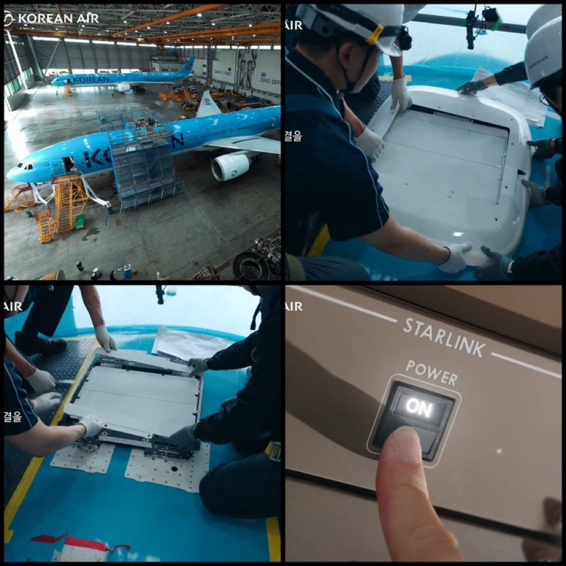 cb_doge's tweet photo. BREAKING: Korean Air just announced it has expanded free @Starlink Wi-Fi to 7 aircraft!

After launching Sept. 15 with three A350-900s &amp; one 777-300ER, it has added three A330-300s. More installations are underway, with most of its fleet expected to be connected by end of 2027. https://t.co/4iw30S4LjB