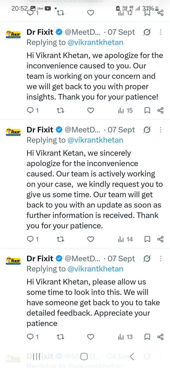 vikrantkhetan's tweet photo. @MeetDrFixit @BandBajaateRaho this are few snap shot no proper response. https://t.co/840WlymQOk