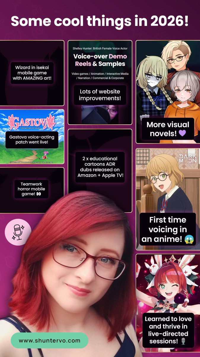 shunterVO's tweet photo. Some of my fave VO highlights of 2026 so far ✨️

Just a mini post to share some cool snippets - some I've shared before, some I haven't. It's been a year of reflecting on life mostly, but the VO bits keeping me busy have been a blessing. 💖 https://t.co/qAZnr1DwJa