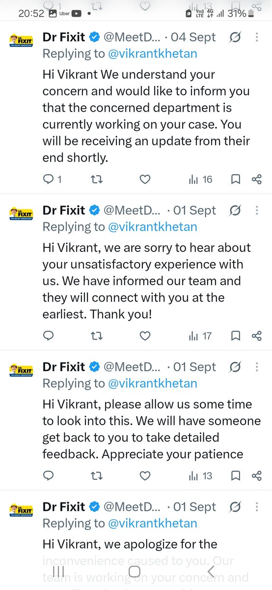 vikrantkhetan's tweet photo. @MeetDrFixit @BandBajaateRaho this are few snap shot no proper response. https://t.co/840WlymQOk