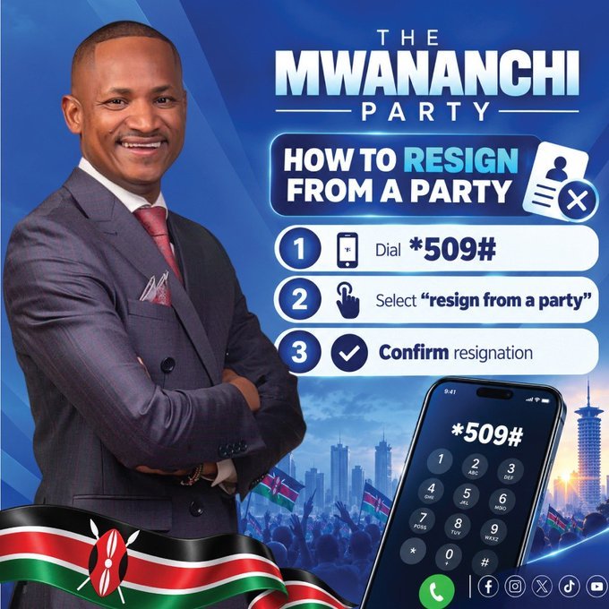 Aboge_27's tweet photo. The Mwananchi Party (TMP)

To join, dial *509#, select “Join a party”, then enter Party Code 050 and confirm your registration.

#TheMwananchiParty https://t.co/BLlj5qgZQ8