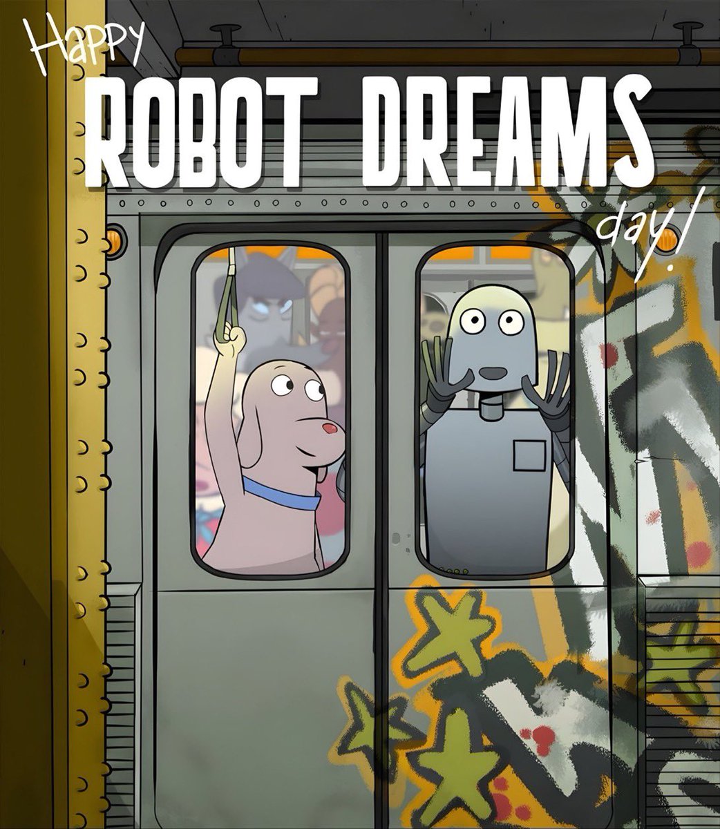 ToonHive's tweet photo. New official artwork for ‘Robot Dreams’ commemorates September 21—the day Dog and Robot saw each other for the final time. https://t.co/aoUGSwSAKo