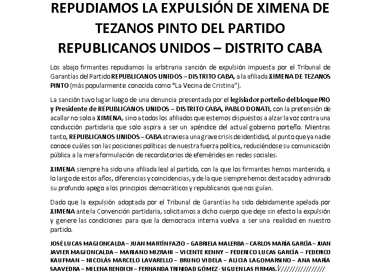 magioncalda's tweet photo. Somos muchos los que apreciamos a @XTezanosP como persona y en su rol de activista cívica. Tengo la plena seguridad de que no ha nacido aún el mediocre que pueda contra ella #FuerzaXimena https://t.co/RQ72zuX1Aa