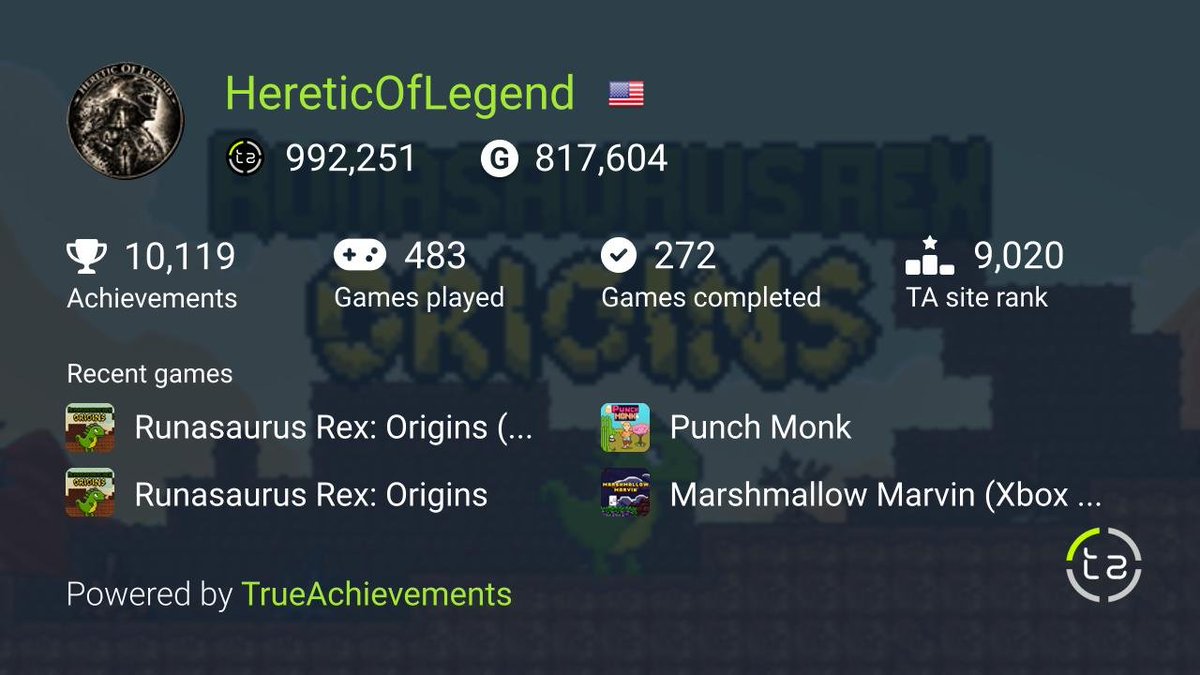 HereticLegend's tweet photo. Straight hustling 

It's no longer about before my birthday

Now it's by the end of the year 

1 million gamerscore or bust 

Let's get it gang 

#xbox #trueachievements #gamerscore https://t.co/y7zPmz5mwH