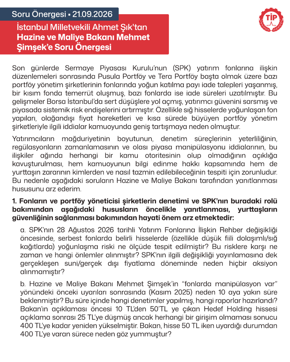 tipgenelmerkez's tweet photo. Soru önergemiz 👇 (1/2) https://t.co/QnKesKRcGM