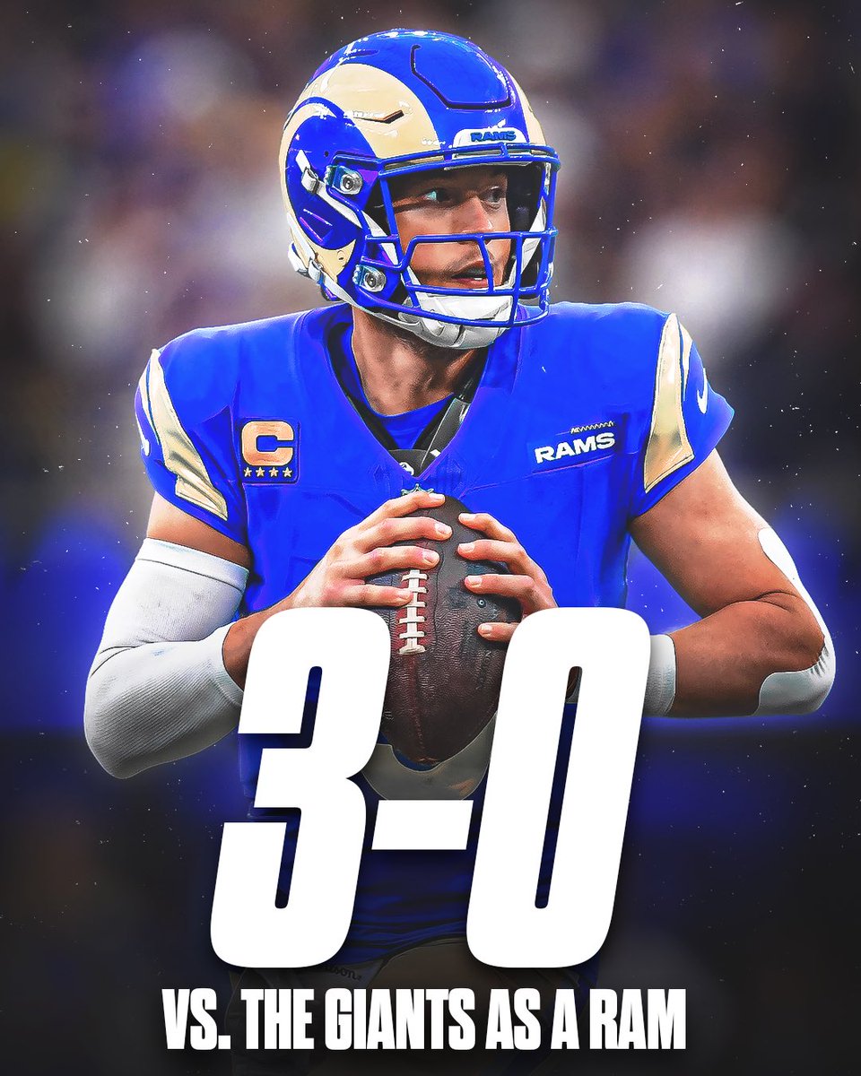 CaesarsSports's tweet photo. Matthew Stafford is 3-0 against the Giants since joining the Rams 👀 https://t.co/O2ckF8YGcA
