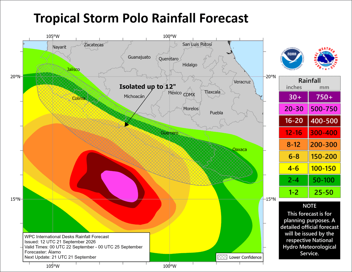 hurricane_chase's tweet photo. BREAKING: Tropical Storm #Polo is beginning to RAPIDLY INTENSIFY off the coast of #Mexico, and now the National Hurricane Center is predicting that it will become a CATEGORY 5! Even Hurricane Melissa wasn't forecasted to when it was just a tropical storm!

#hurricane